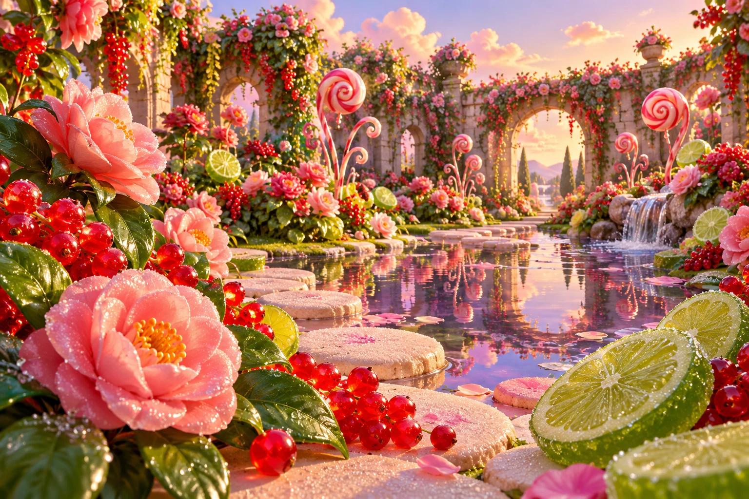 Sugar garden in Sovemika's illustrated fruit and confectionery world